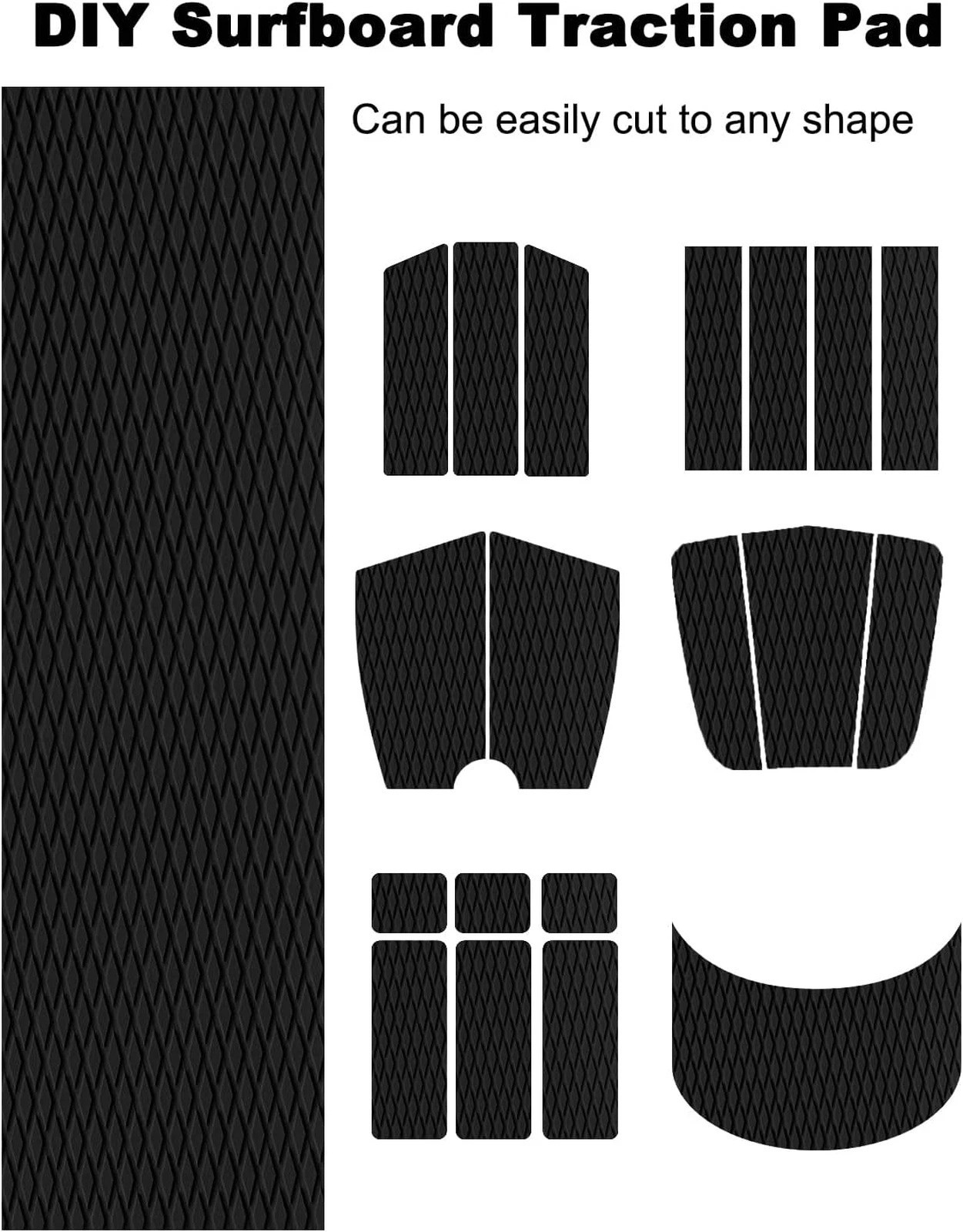 Universal EVA Foam Surfboard Pad Non Slip Deck Traction Mat for Boat Kayak Yacht