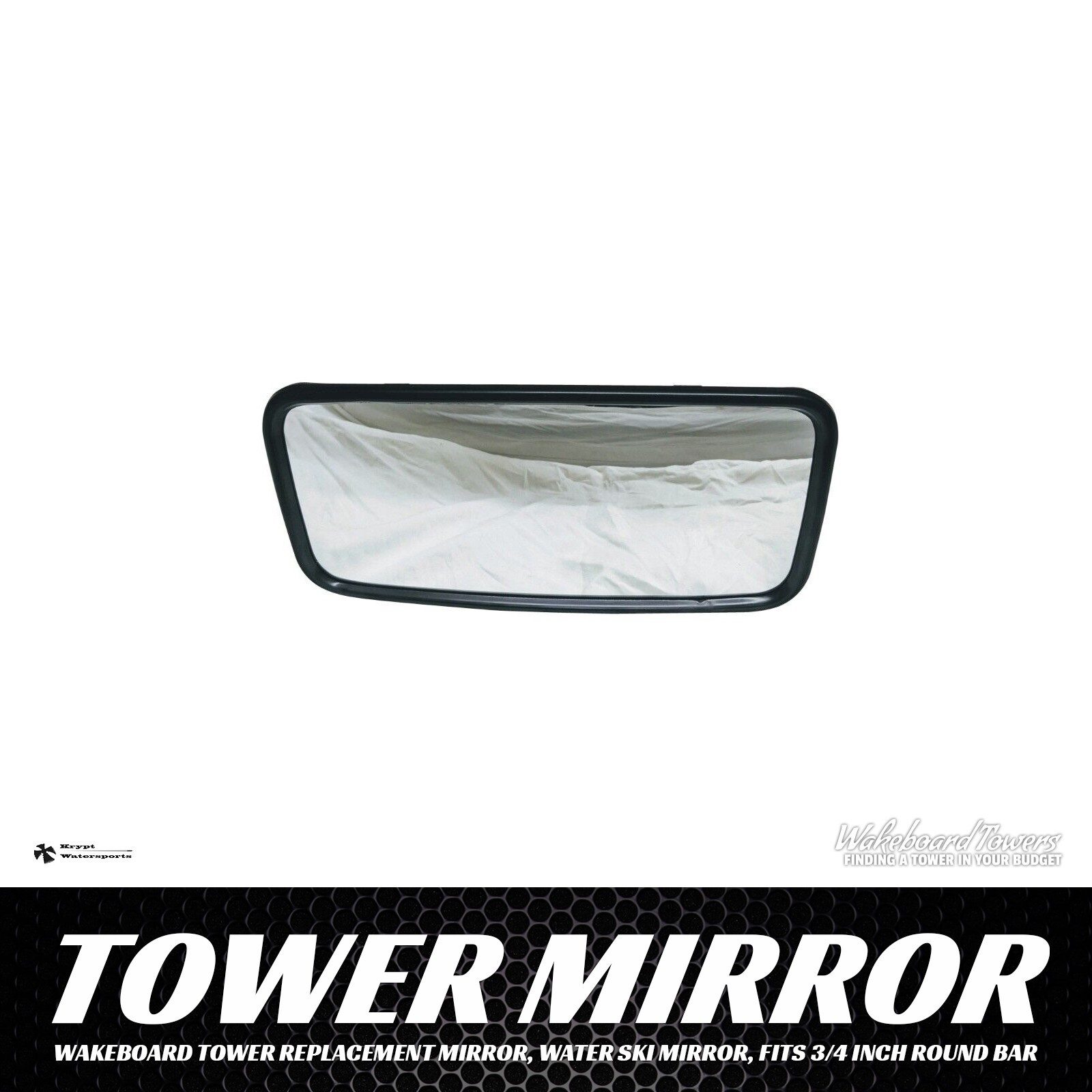 Wakeboard Tower Replacement Mirror, Water Ski Mirror, Fits 3/4 inch Round Bar