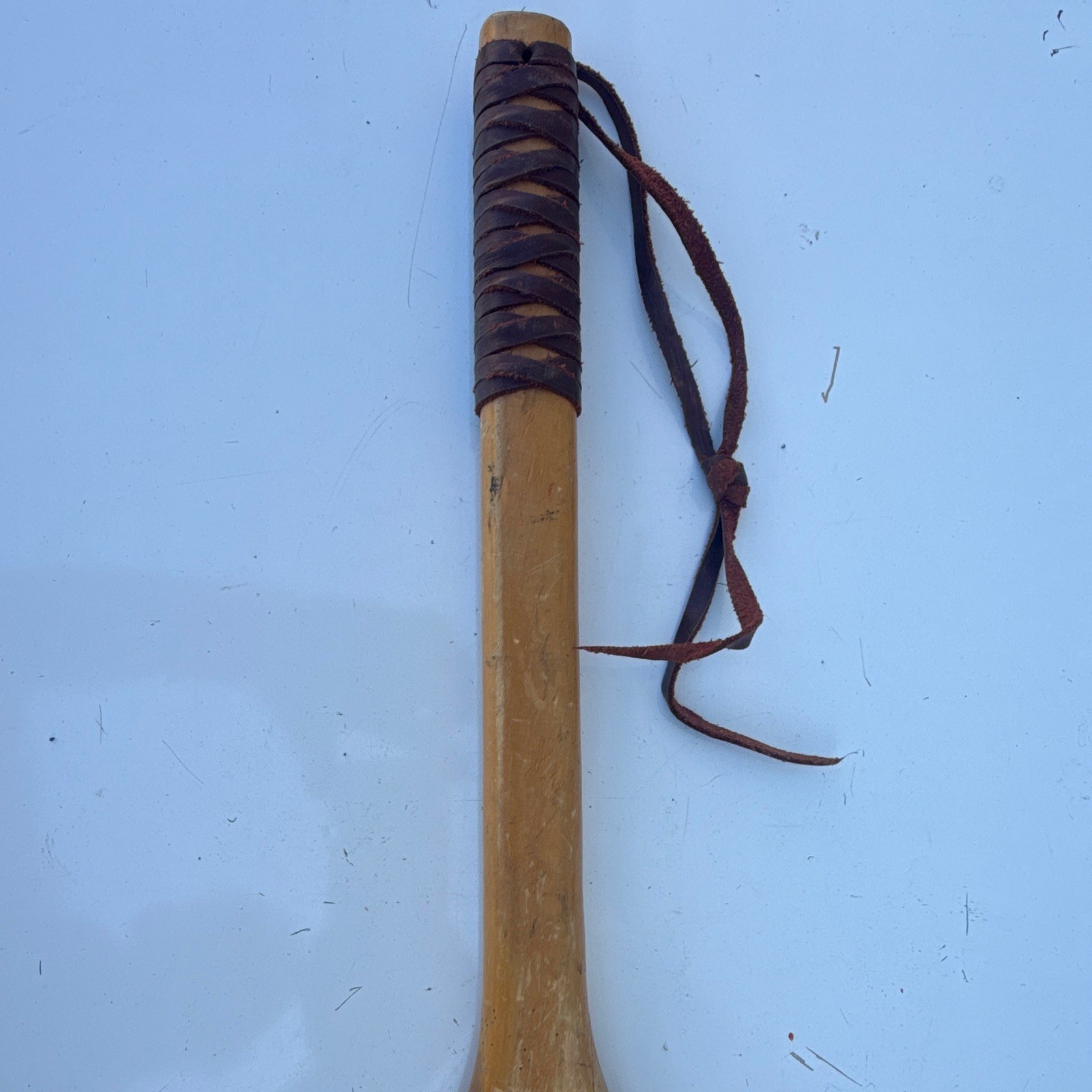 Indian Head Always Demand Wooden Canoe Paddle with Wrapped Handle & Lanyard