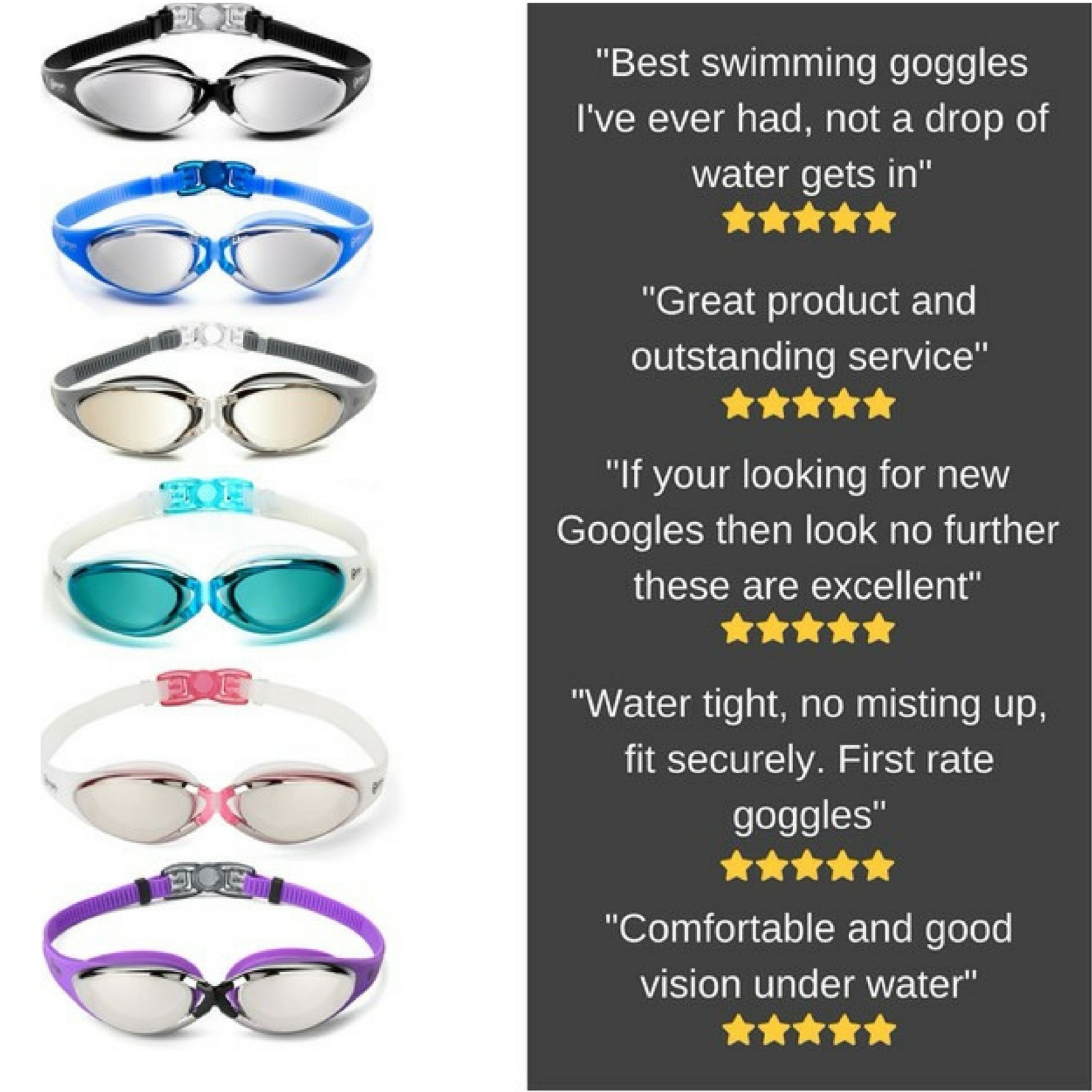 O Nation Clear Comfortable Swimming Goggles with UV- Anti-Fog Swim Glasses