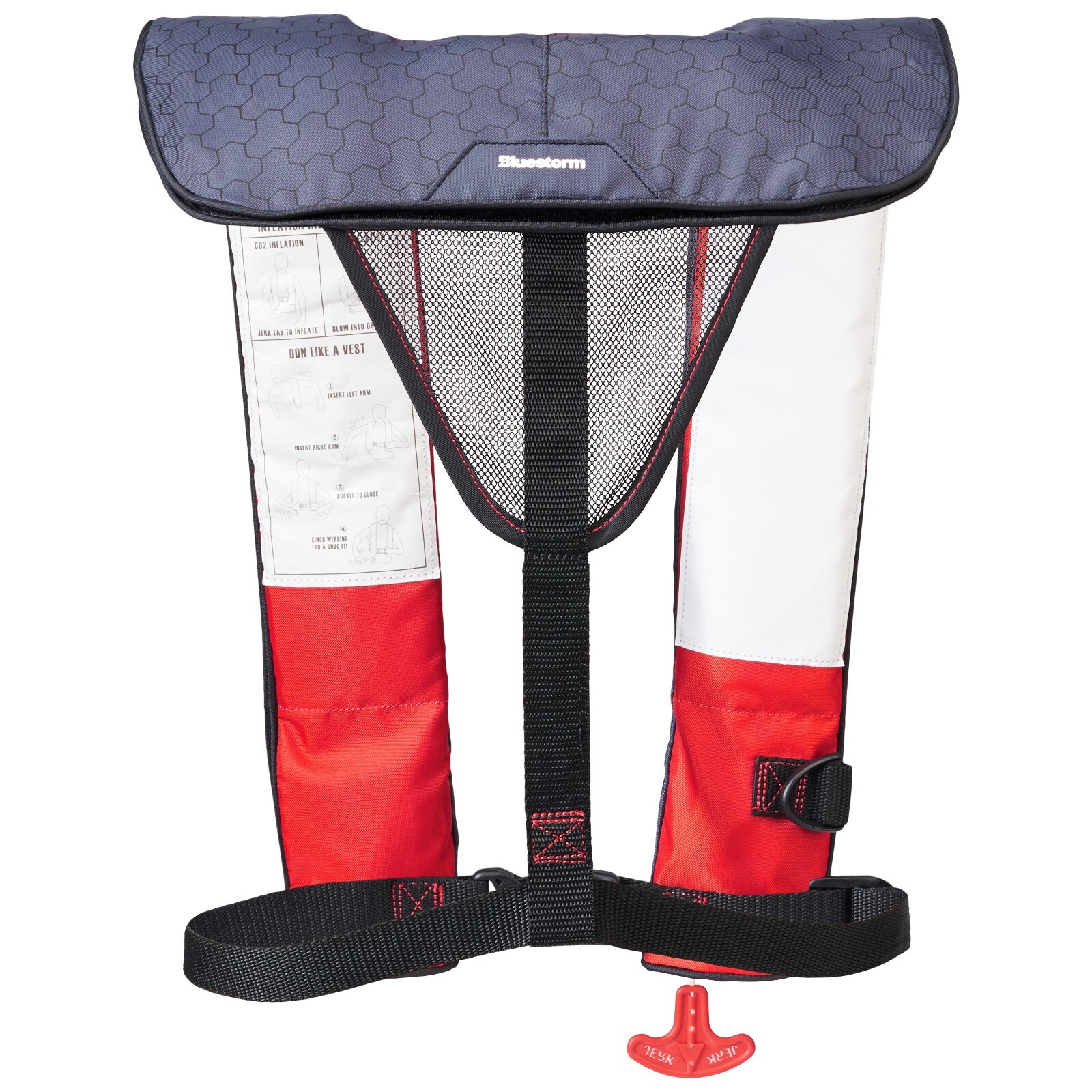 Bluestorm Cirrus 26 Inflatable Life Jacket USCG Approved Type IV PFD, Nitro Red