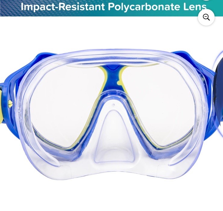 Dolfino Youth Mask and Snorkel 2-Piece Set Children 6+ Blue/Yellow NEW IN BOX