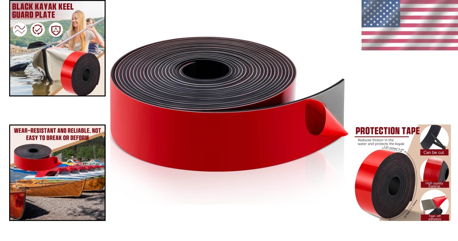 DIY Kayak Keel Guard – 20ft Self-Adhesive Tape for Fiberglass & Aluminum Boats
