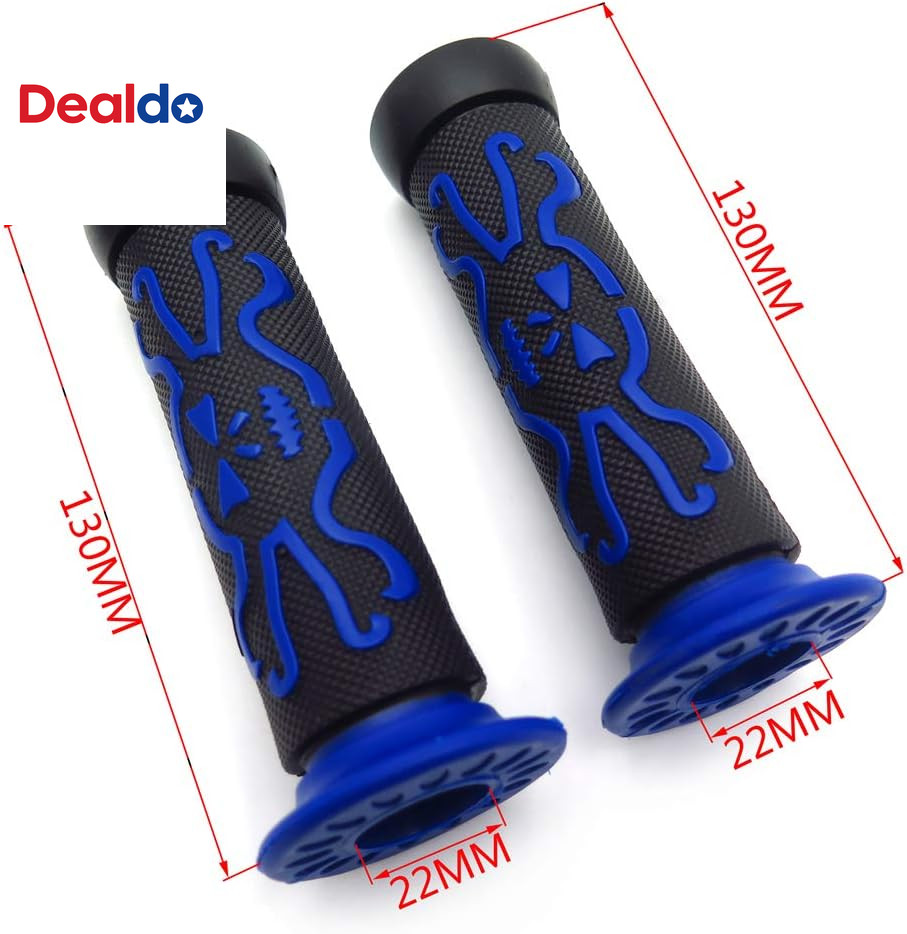 XH4089- Skull Grips BLUE Compatible with QUAD YAMAHA KAWASAKI POLARIS SEADOO WAT