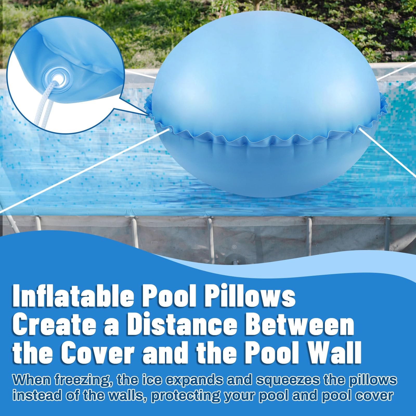 Pool Pillows for Above Ground Pools, Pool Pillows for Closing Winter, 6ft Rou…