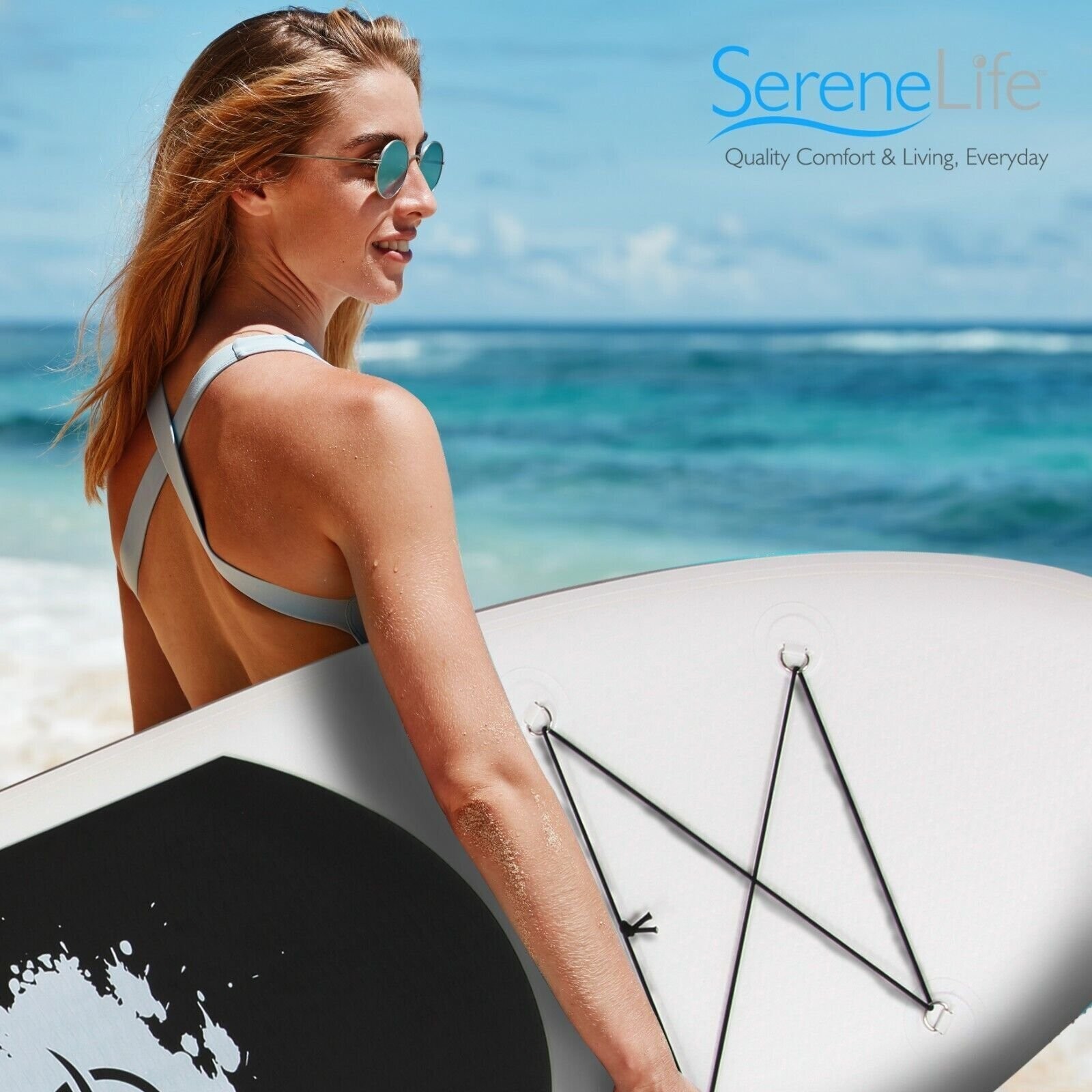 Serene-Life SLSUPB08 11 FT Inflatable Stand Up Paddle Board (SUP) W/ Accessories