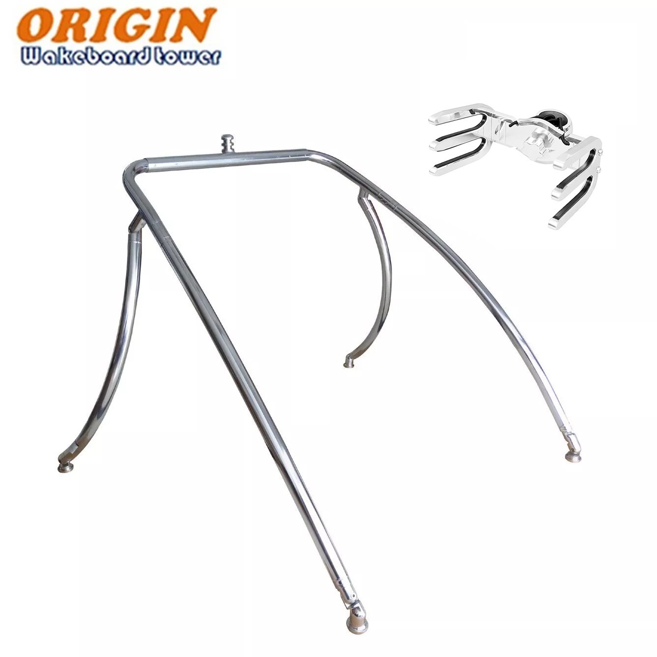 Origin Polished Advancer Boat Wakeboard Tower W/ OR Wakeboard Tower Rack 5Yr Wty