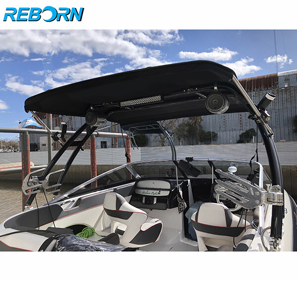 Reborn Launch Forward-facing Wakeboard Tower Polished W/ Pro3 Tower Bimini PKG