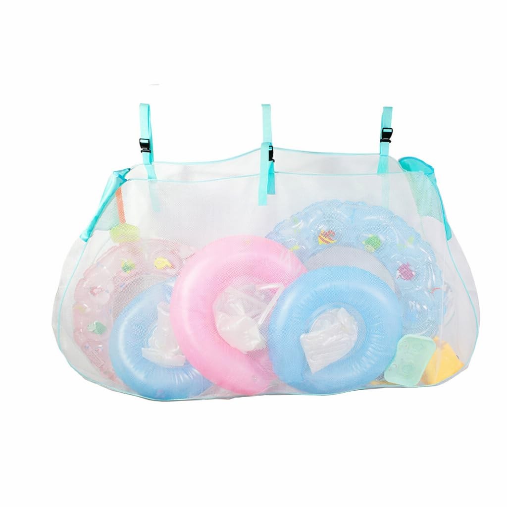 Pool Float Storage Organizer Net, Large Mesh Pool Toy Holder with Adjustable …