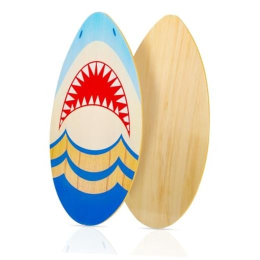 Skimboard 35 Inch Skim Boards for Beach Adults ＆ Kids, High Gloss Coat SHARK