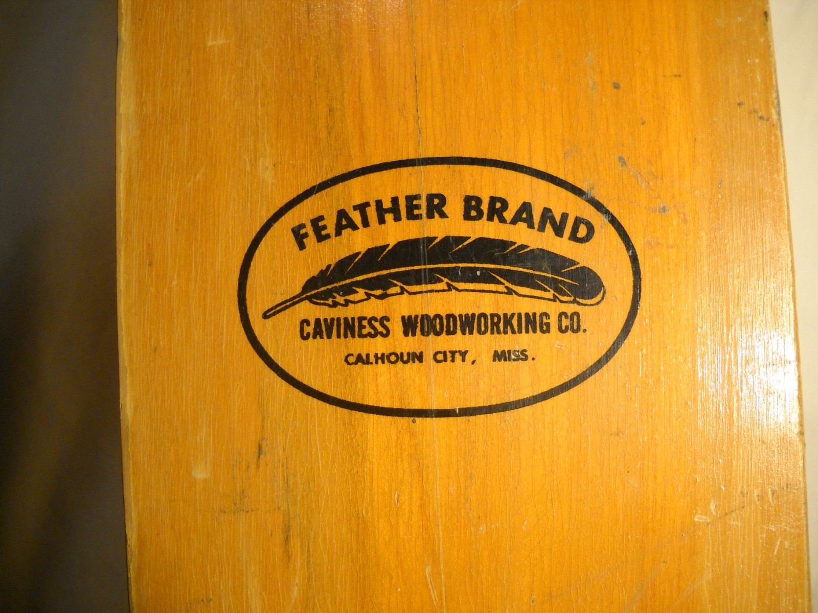 Vintage Canoe Paddle Wood 60” Feather Brand One Piece Of Wood