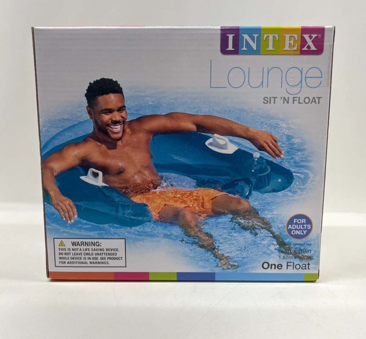 Intex Lounge Sit ‘n Float Pool – Blue color Adults 60″x39″ NEW IN SEALED BOX