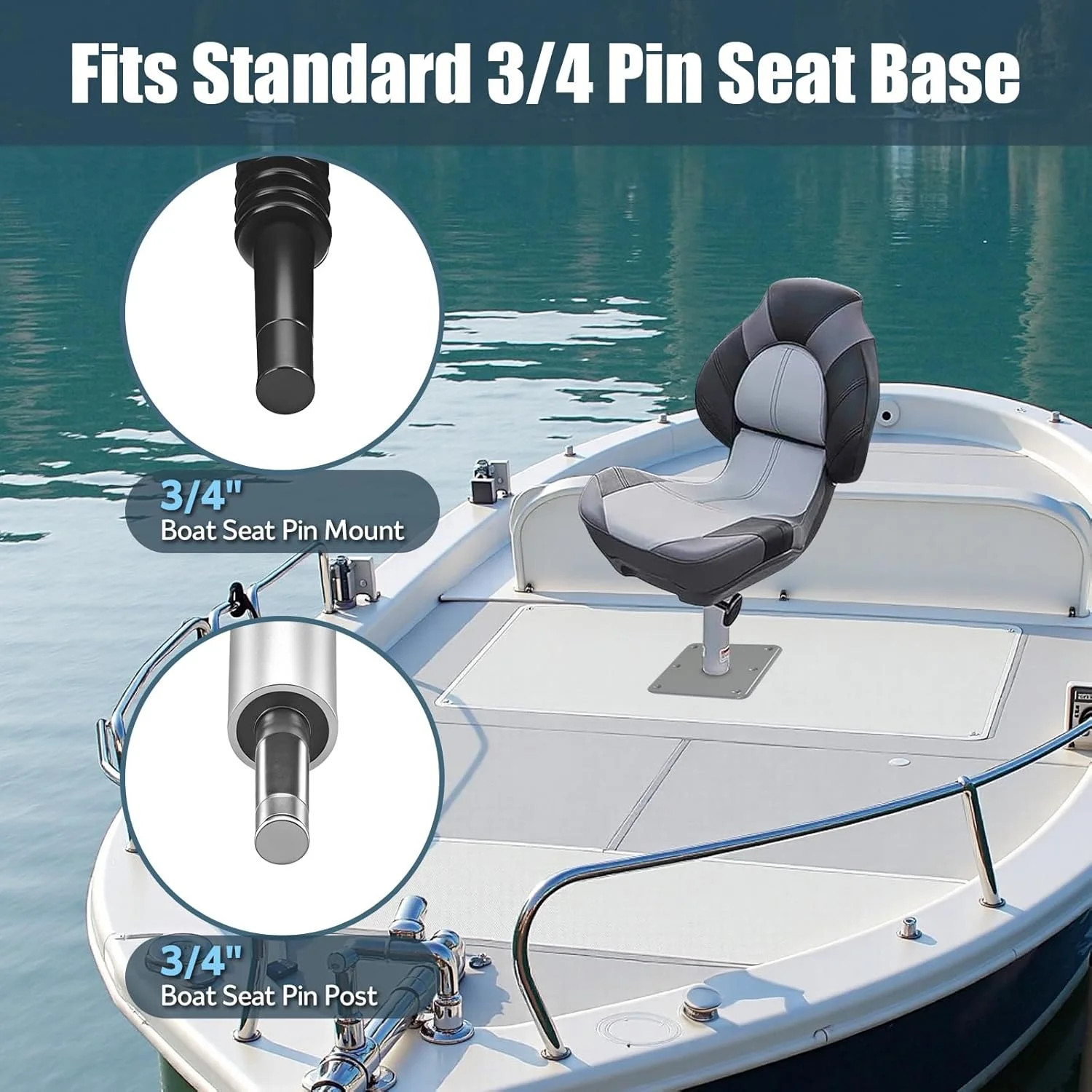 2Pcs Boat Seat Base Mount Boat Seat Pedestal Base 7″ x 7″, Boat Seat Base for 3