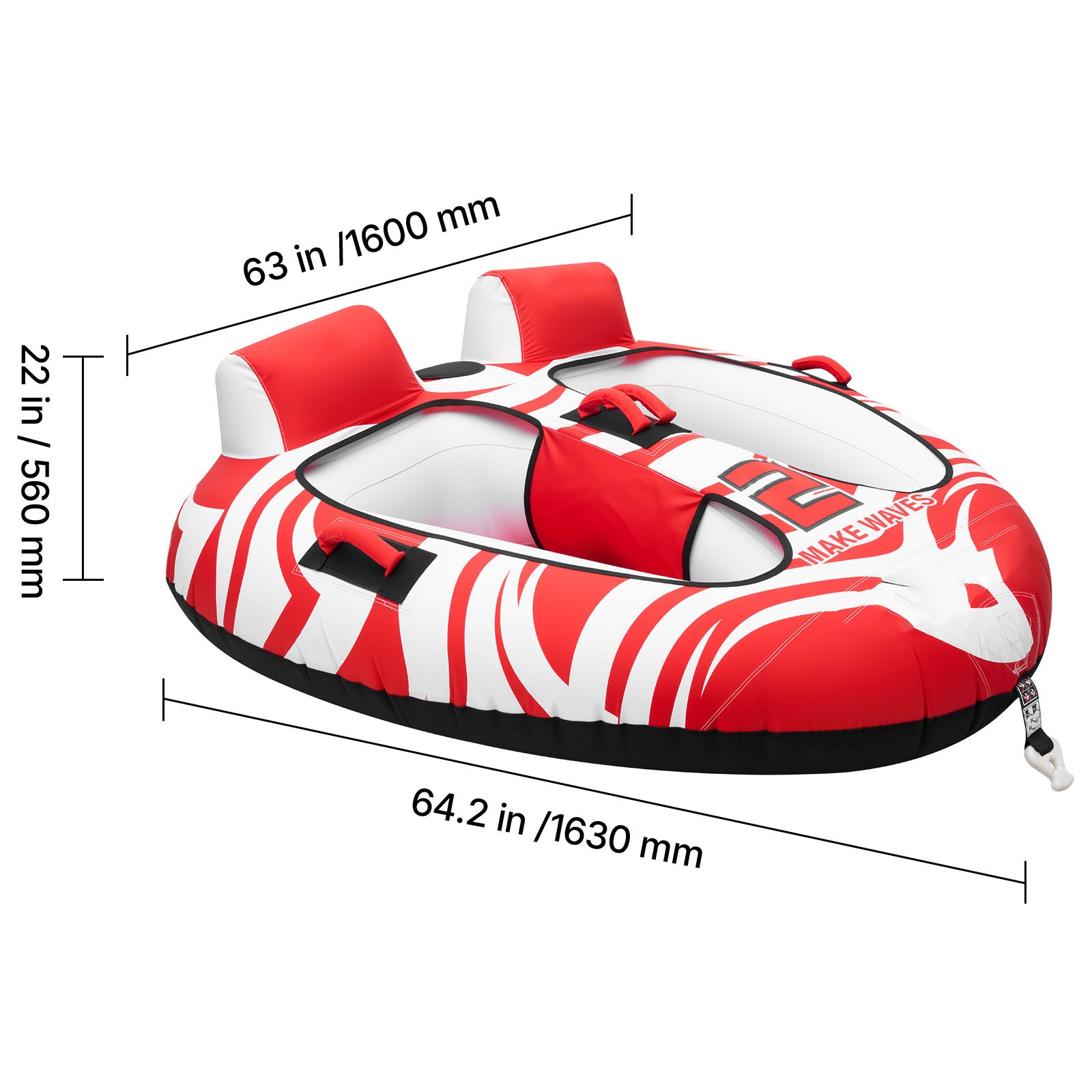 Uimoso Towable Tubes for Boating, 2-Person Inflatable Water Sports Equipment
