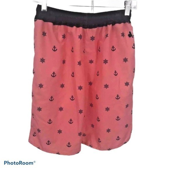 Nautica Men S Pink Nautical Swim Trunks Boat Wheel Anchor Elastic Waist Shorts