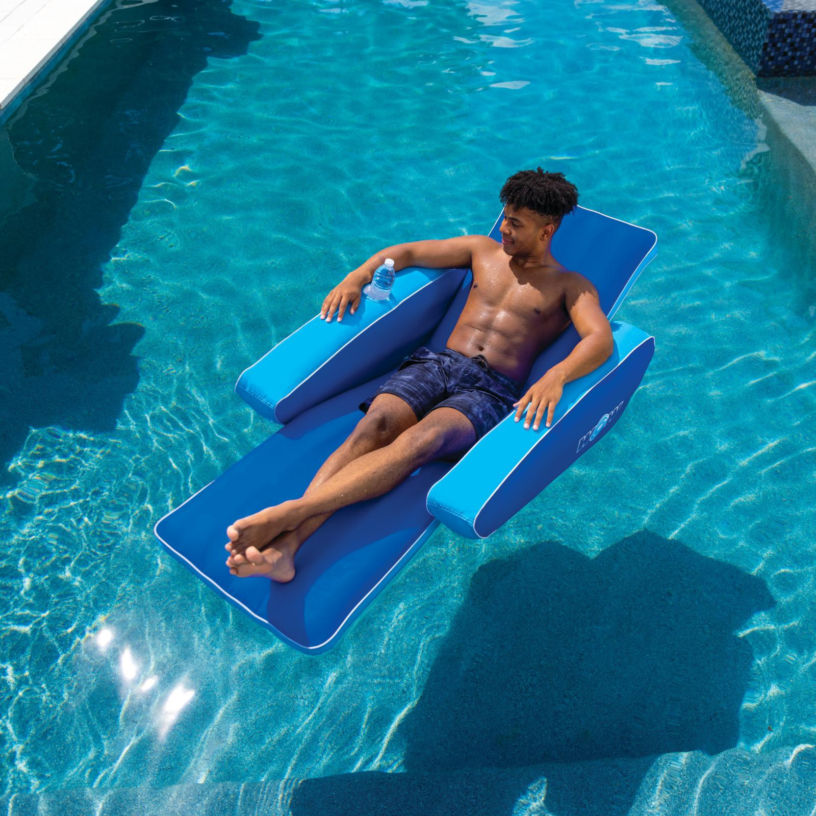 WOW Sports Modern Lounger Pool Float , 5 Ft Long with Cup Holder and Arm Rests