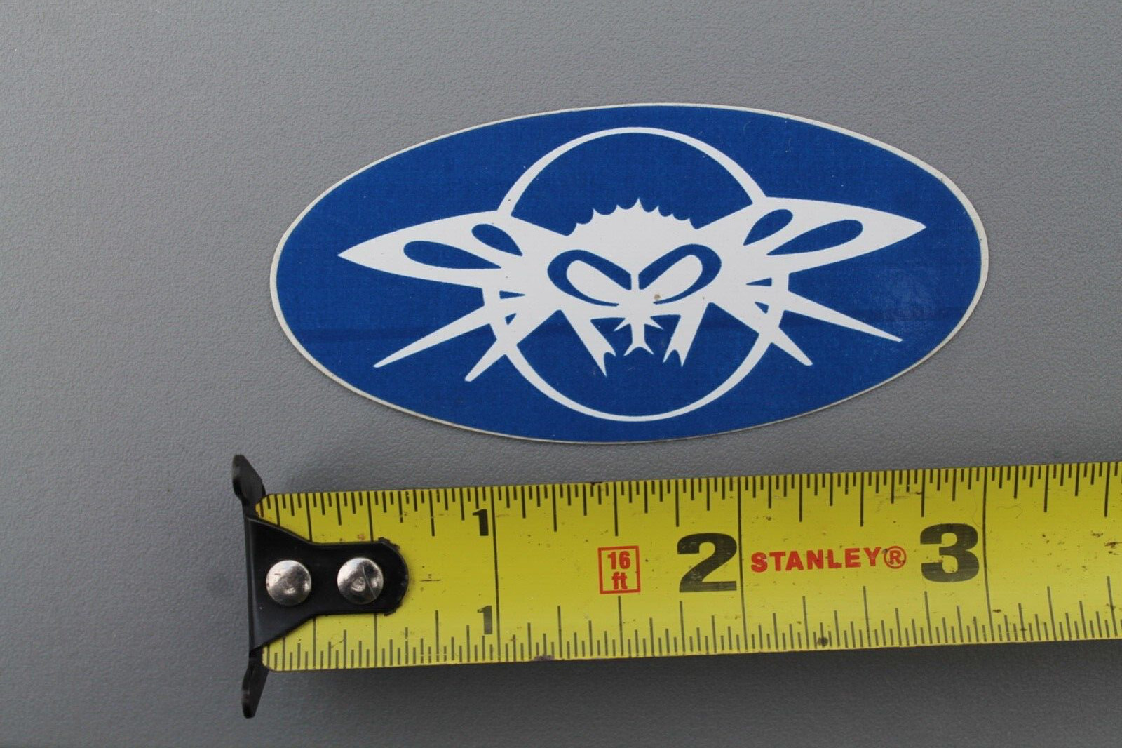 BLACK FLYS Blue White Oval Insect Punk Rock Eyewear Vintage SUNGLASSES STICKER