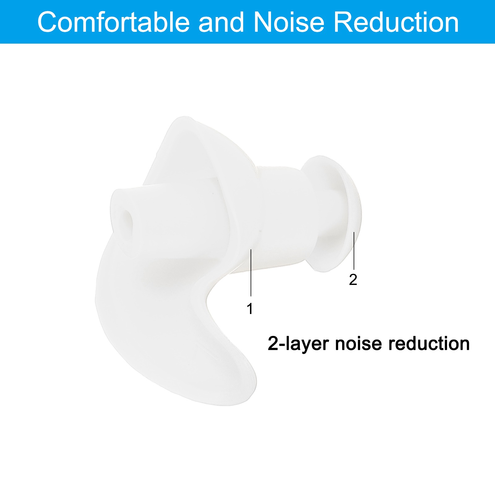 Ear Plugs for Swimming,4 Pairs Waterproof Earplugs Black, Blue, Pink, White