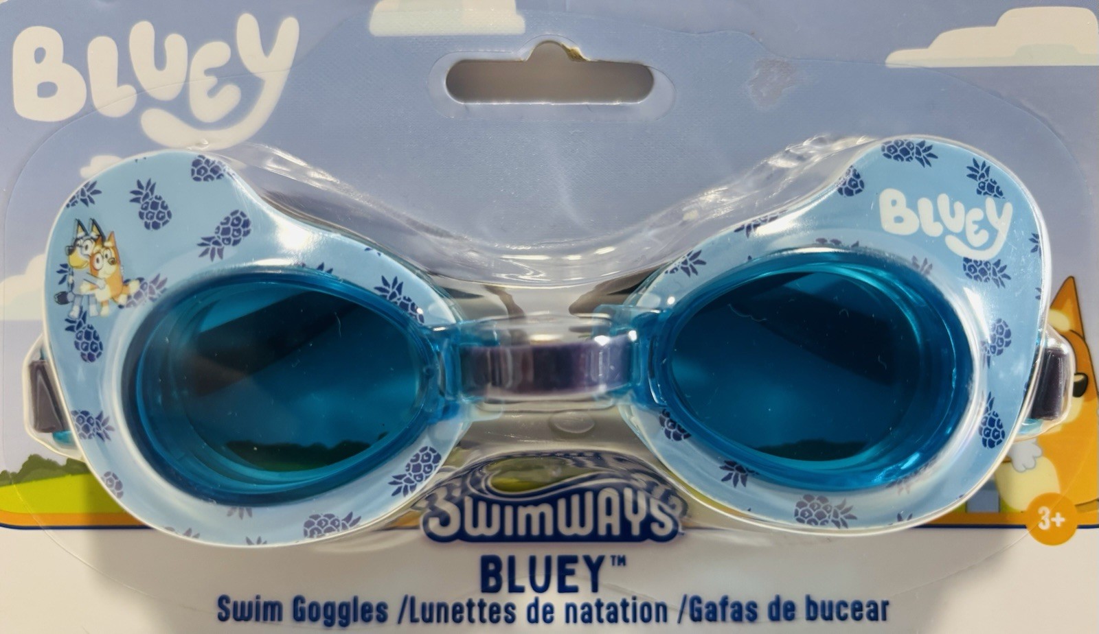 Lot of 3 NEW Bluey Swim Goggles for Kids 3+ by Swimways Adjustable Tight Seal