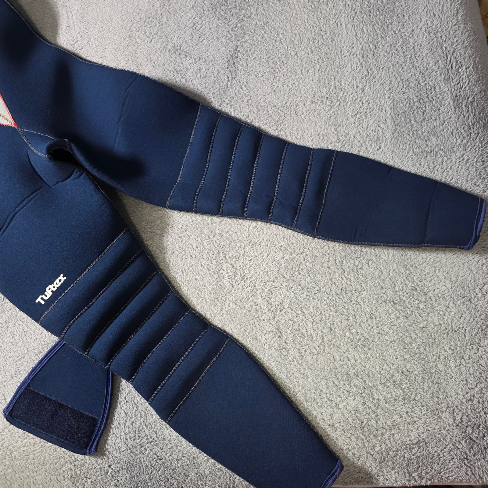 Neptune Daiwa Mens Size 4 Wetsuit 2pc 5mm Tuftex Navy Grey Beaver Tail Long John