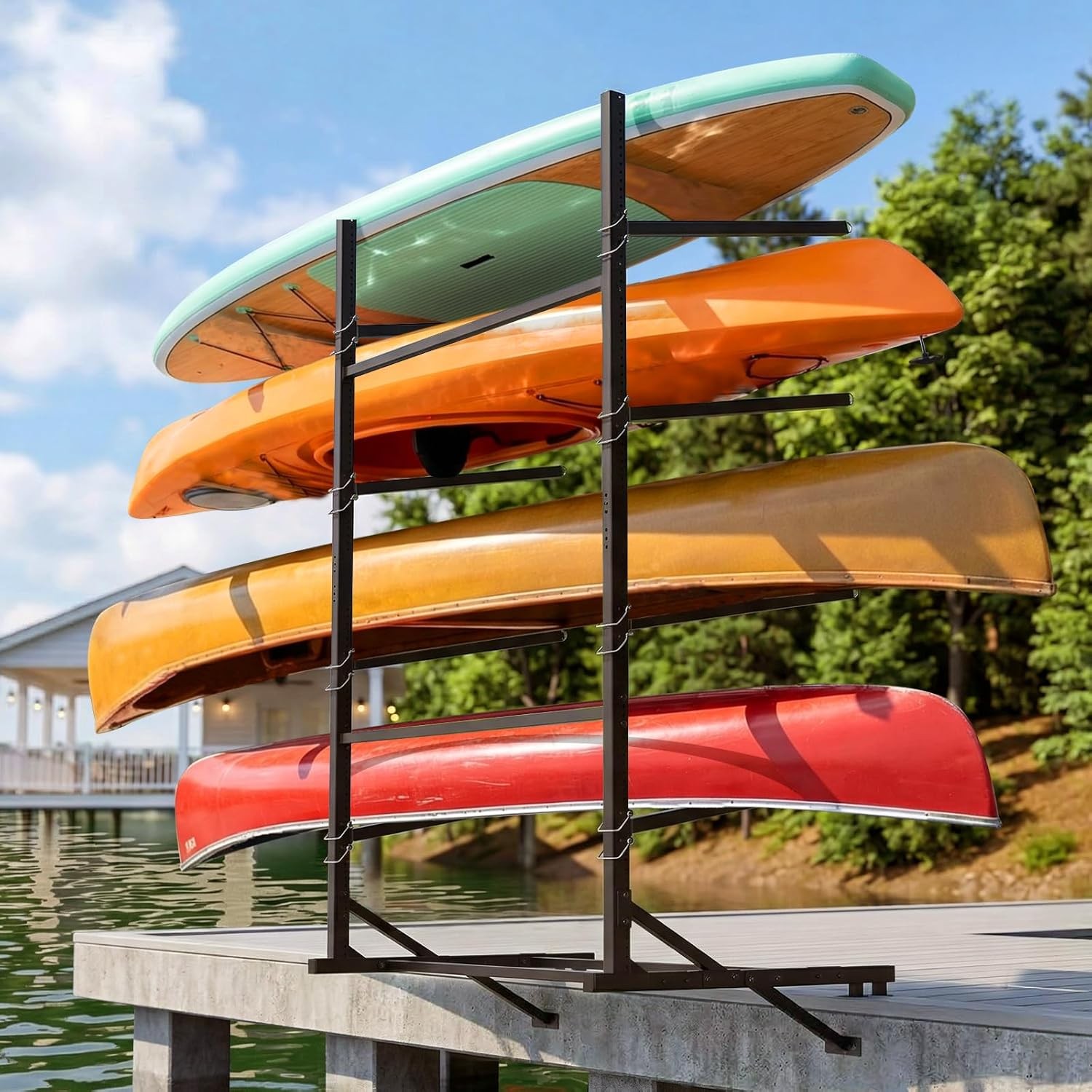 NAIZEA Kayak Storage Rack Freestanding Wall Mount 2 & 4 Tier Kayak Holder Stand