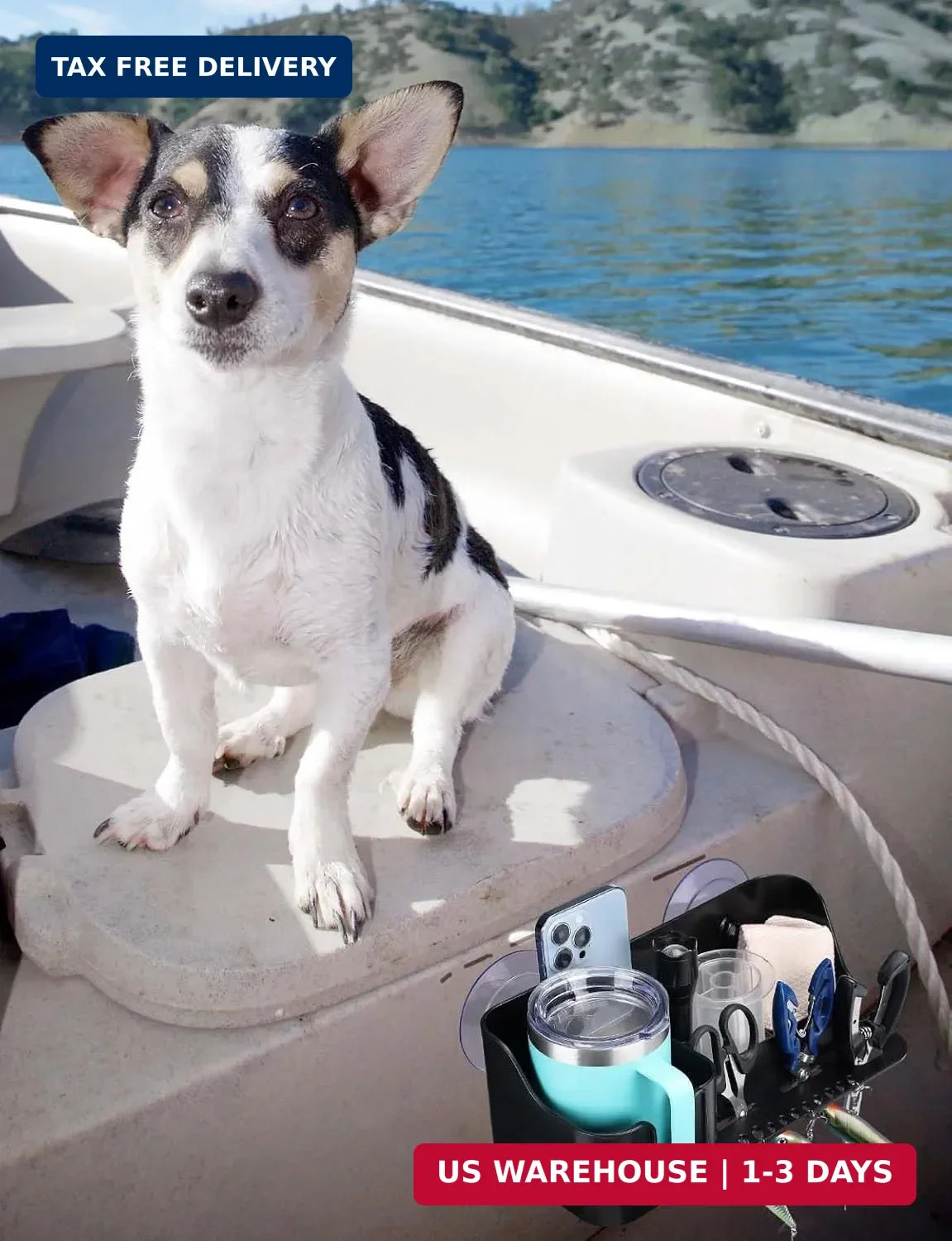 KEMIMOTO Boat Cup Holder, Caddy Organizer Installed With Screws/Suction Cups on