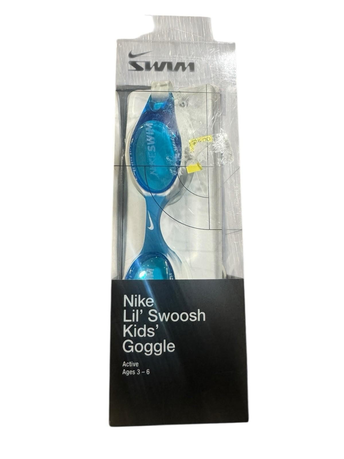 NIKE Lil’ Swoosh Kids’ Swim Goggles Super-Soft Watertight Seal NESSD138-100
