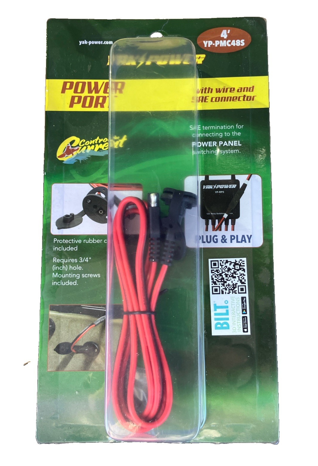 Yak-Power Power Port with Wire and SAE Connector 4-Ft