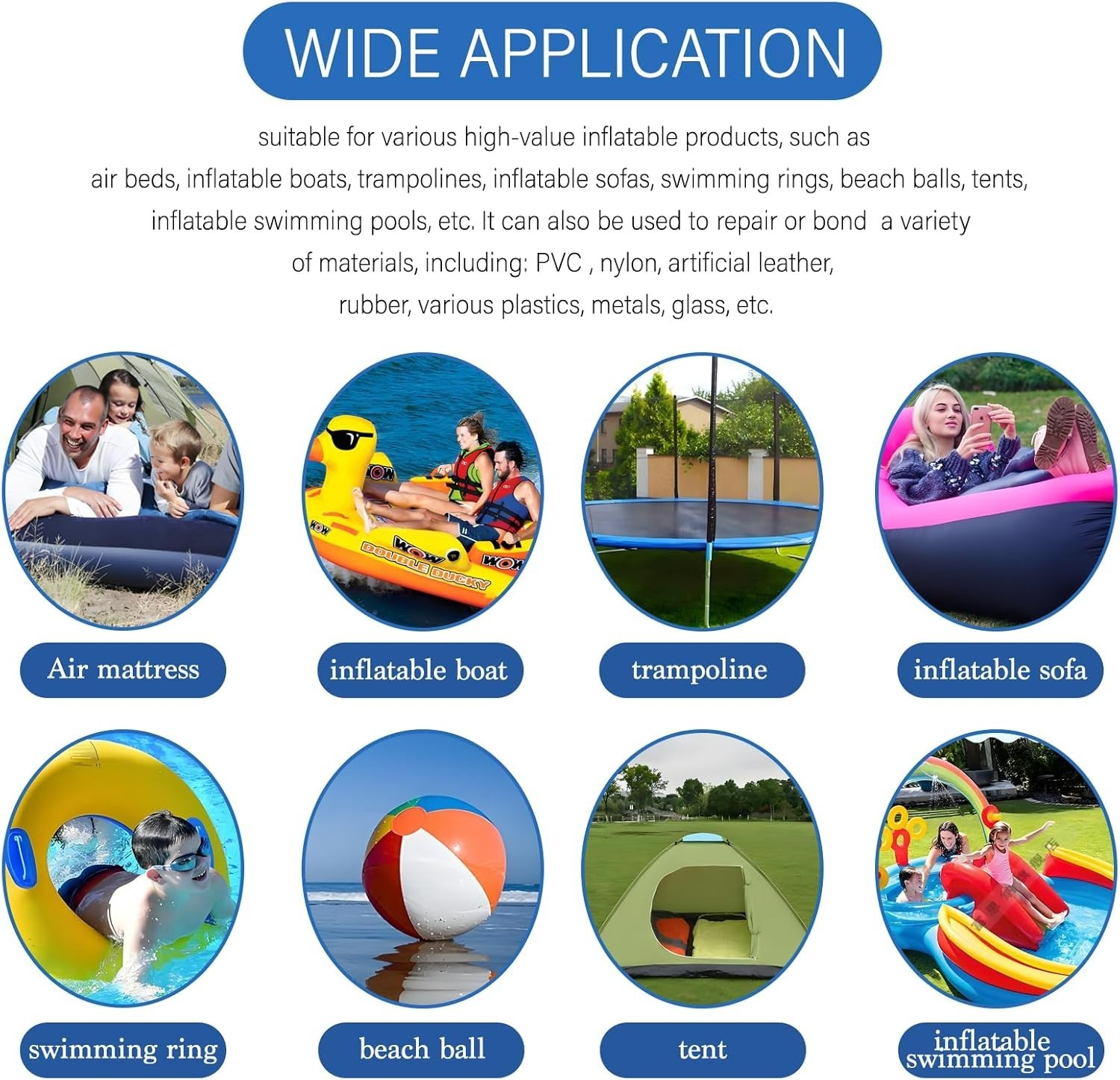 Inflatable Patch Kit – 12PCS TPU Repair Tape for Pools and Airbeds – Easy to Use