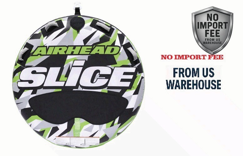 AIRHEAD Slice 2 2-Person Towable Tube for Boating Nylon Green Easy Boarding Wate