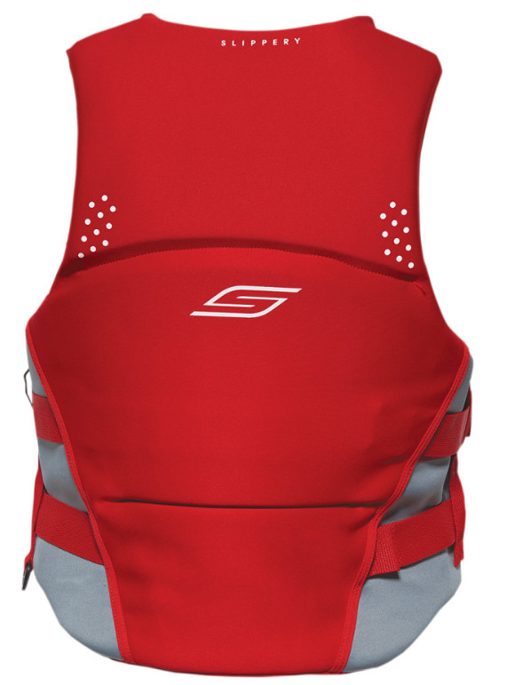 SLIPPERY “ARRAY” SIDE ENTRY NEOPRENE PFD LIFE VEST PRESERVER – MEN’S SMALL – RED