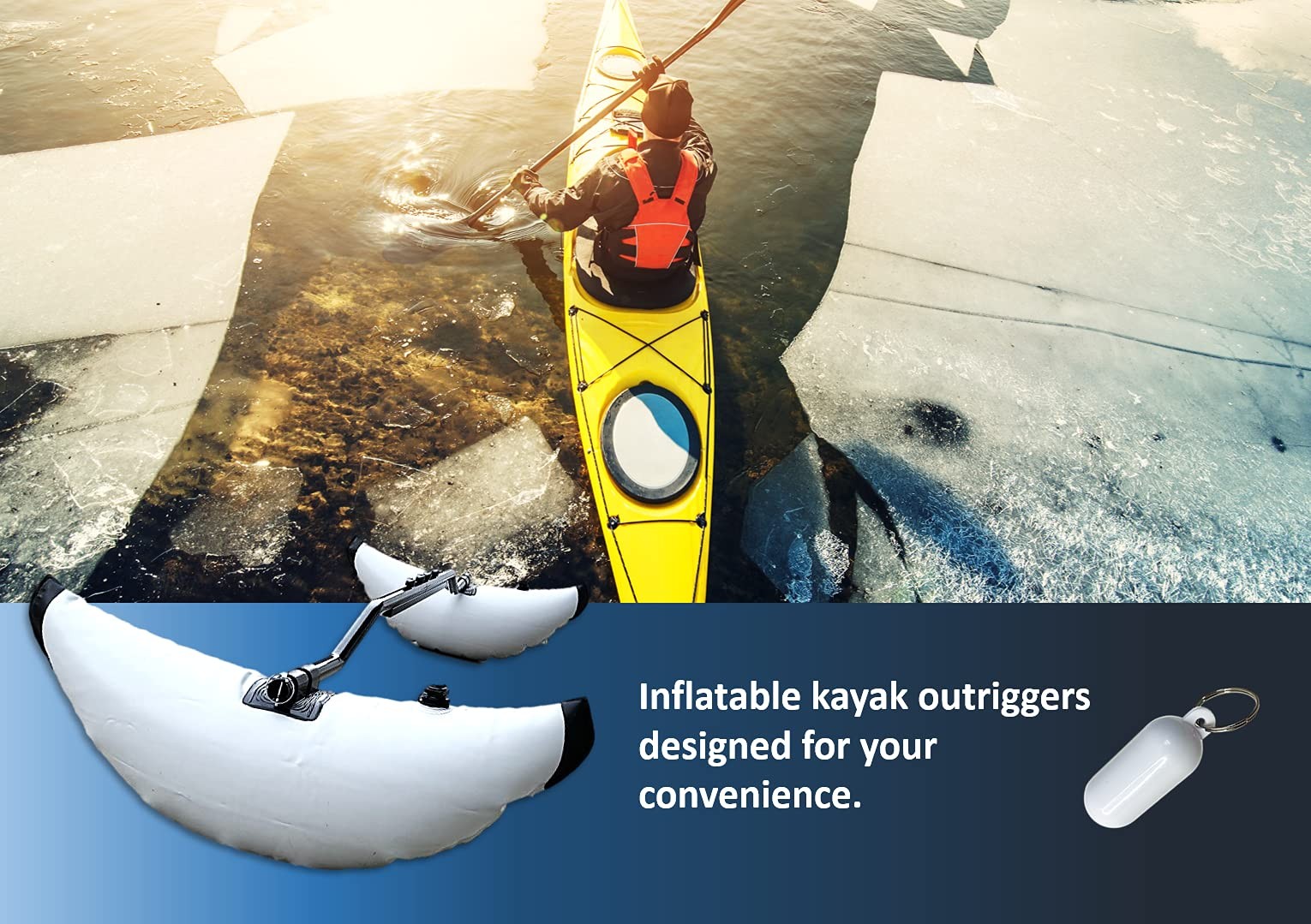 Boat Kayak Canoe Outrigger Stabilizer System PVC Inflatable Float Buoy Buoyan…