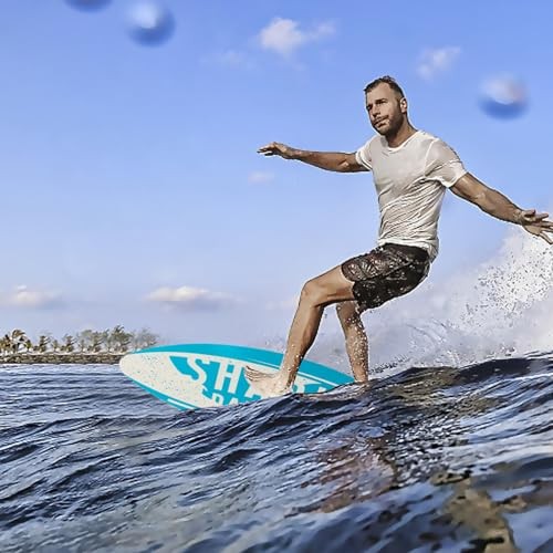 Skimboard 35 Inch Skim Boards for Beach Adults ＆ Kids, High Gloss Blue shark