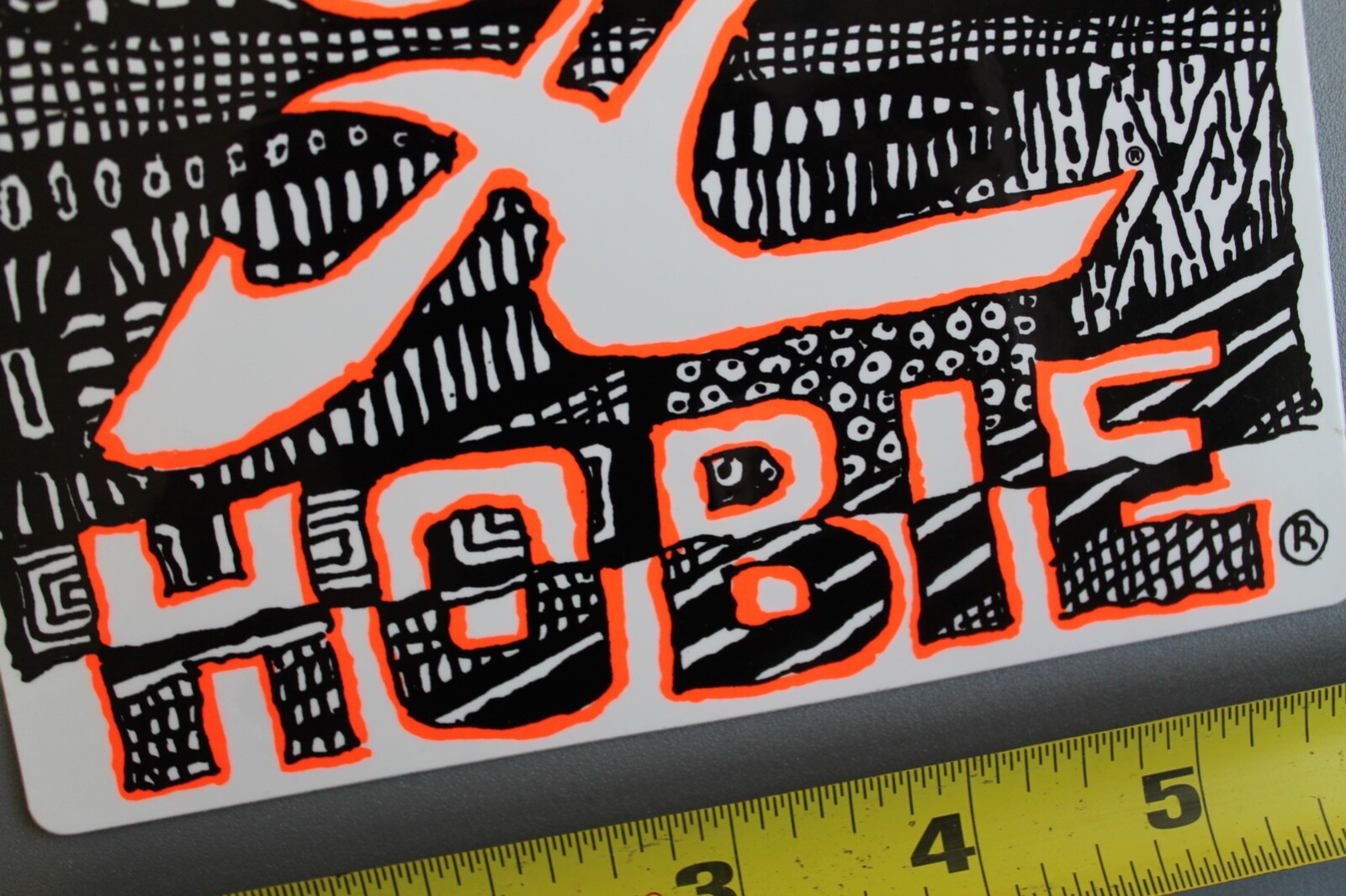 Pure HOBIE Surfboards Neon Orange Black OG 80’s V58B Vintage Surfing STICKER