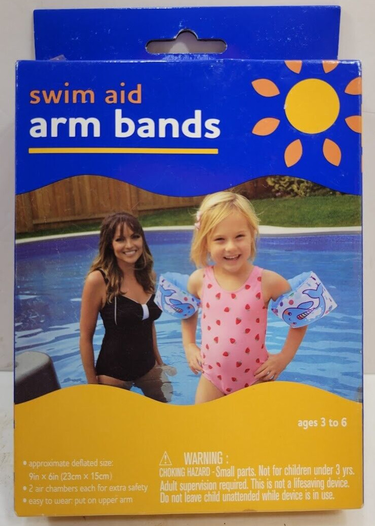 NOS 2 boxes Swim Aid Inflatable Arm bands Training floaties for ages 3-6