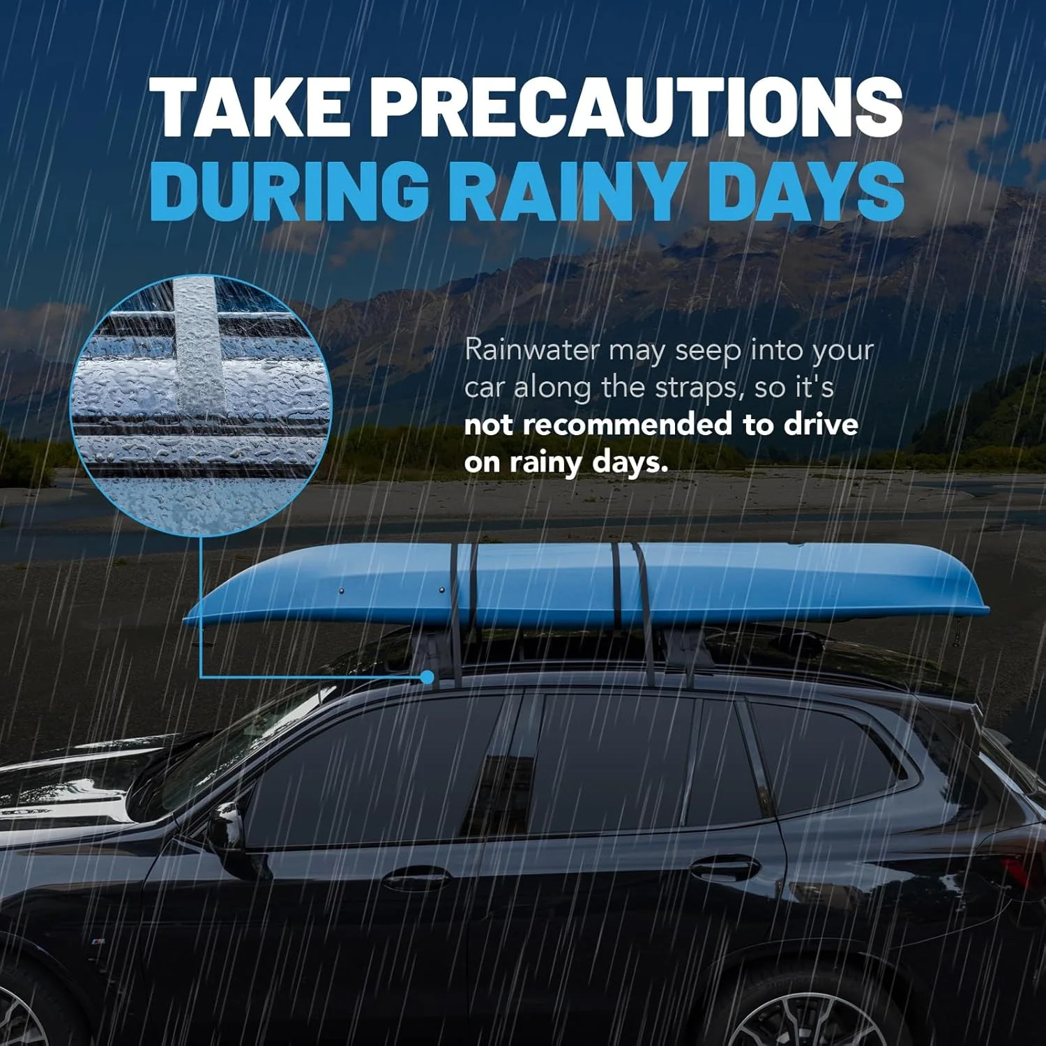 Universal Car Soft Kayak Roof Rack Pads for Kayak Surfboard SUP with 20FT Durabl