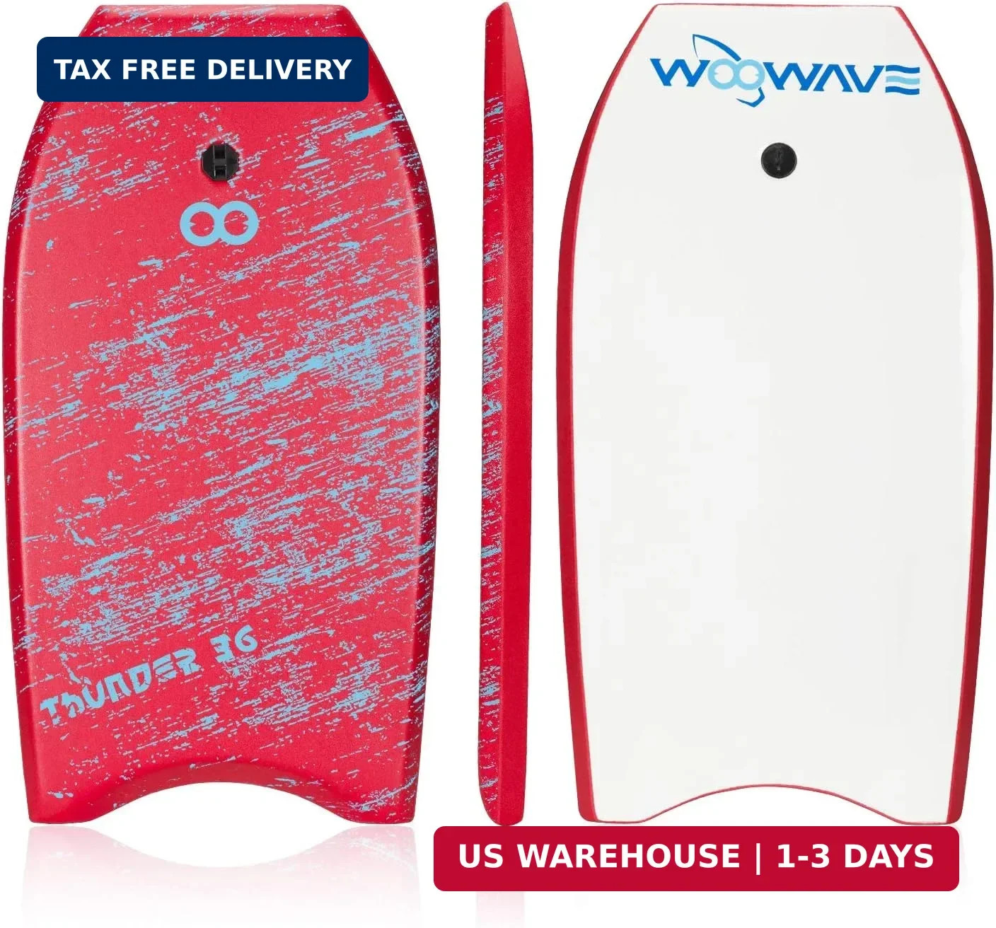 WOOWAVE Bodyboard 33-inch/36-inch/41-inch Super Lightweight Body Board with Coil