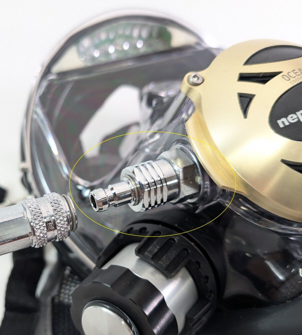 Ocean Reef QD Quick Disconnect Hose Full Face Scuba Diving Mask Male End Adapter