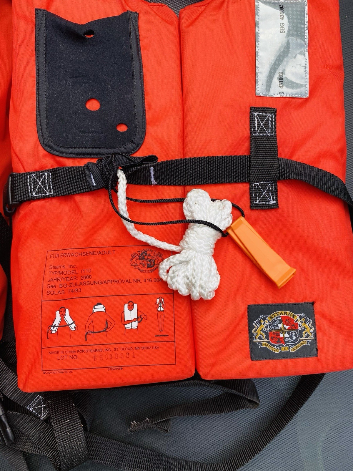 Set of Two- Stearns Boat Life Jacket PFD I110 Adult Life Vest Solas 74/84