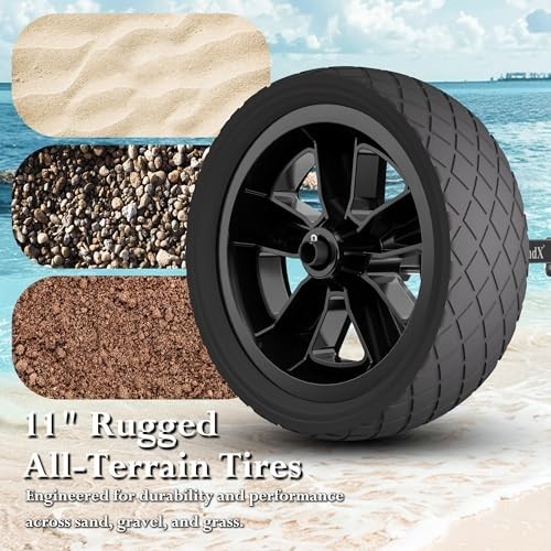 Heavy Duty Kayak Cart 300 lbs Aluminum Dolly 11 Inch Foam Wheels Padded Support