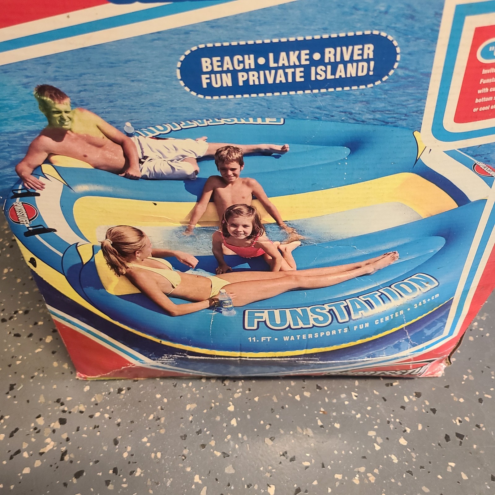 SportsStuff Funstation 11ft private island inflatable beach pool lake