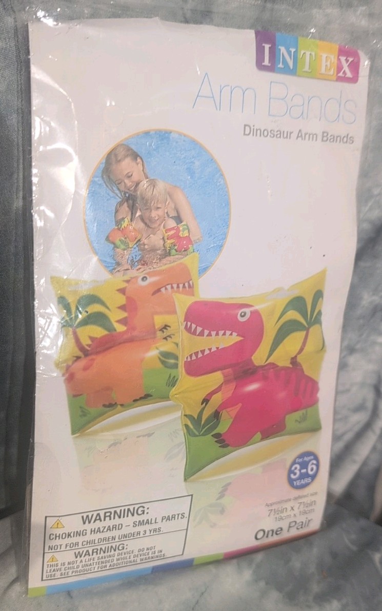 Intex Dinosaur Arm Bands Inflatable Kids Swim Floaties Swimmies Age 3-6 NEW