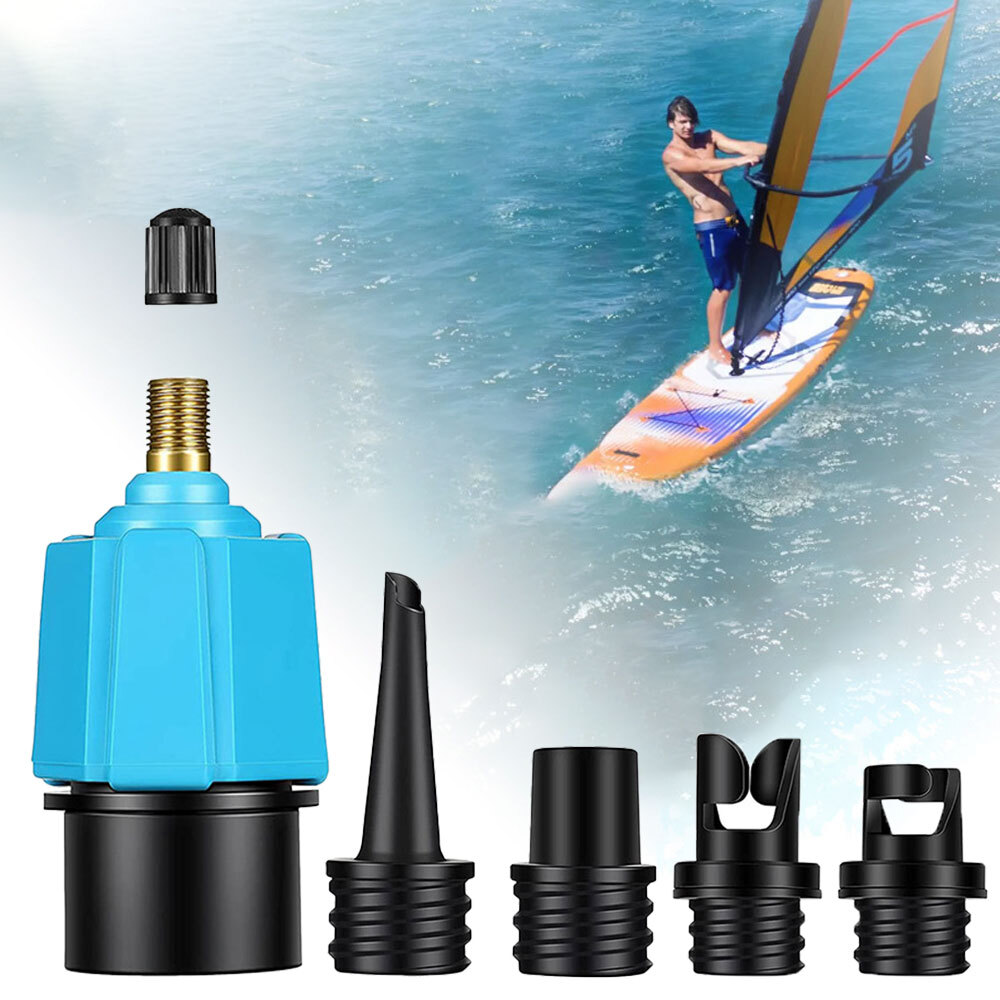 4 Nozzle SUP Pump Adapter for Inflatable Boat Air Valve Adaptor Hose Connector