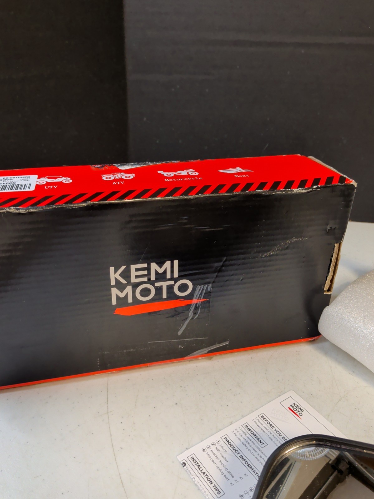 KEMIMOTO 10.5″ Rear View Boat Mirror Wide Angle Ski Wakeboard UTV NEW