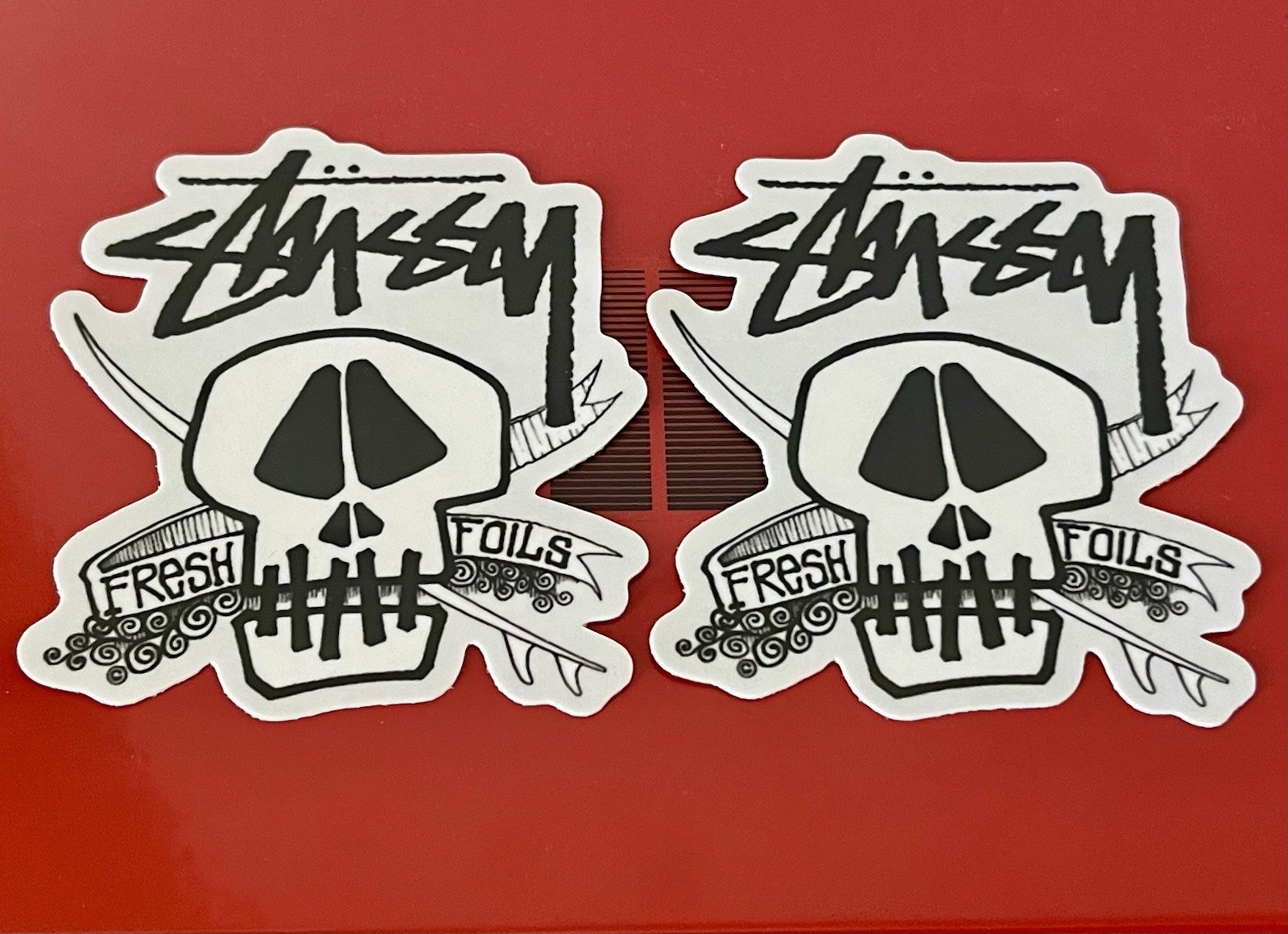 STUSSY 2026 FRESH FOILS Surf Skull Design Sticker (Qty: 2)
