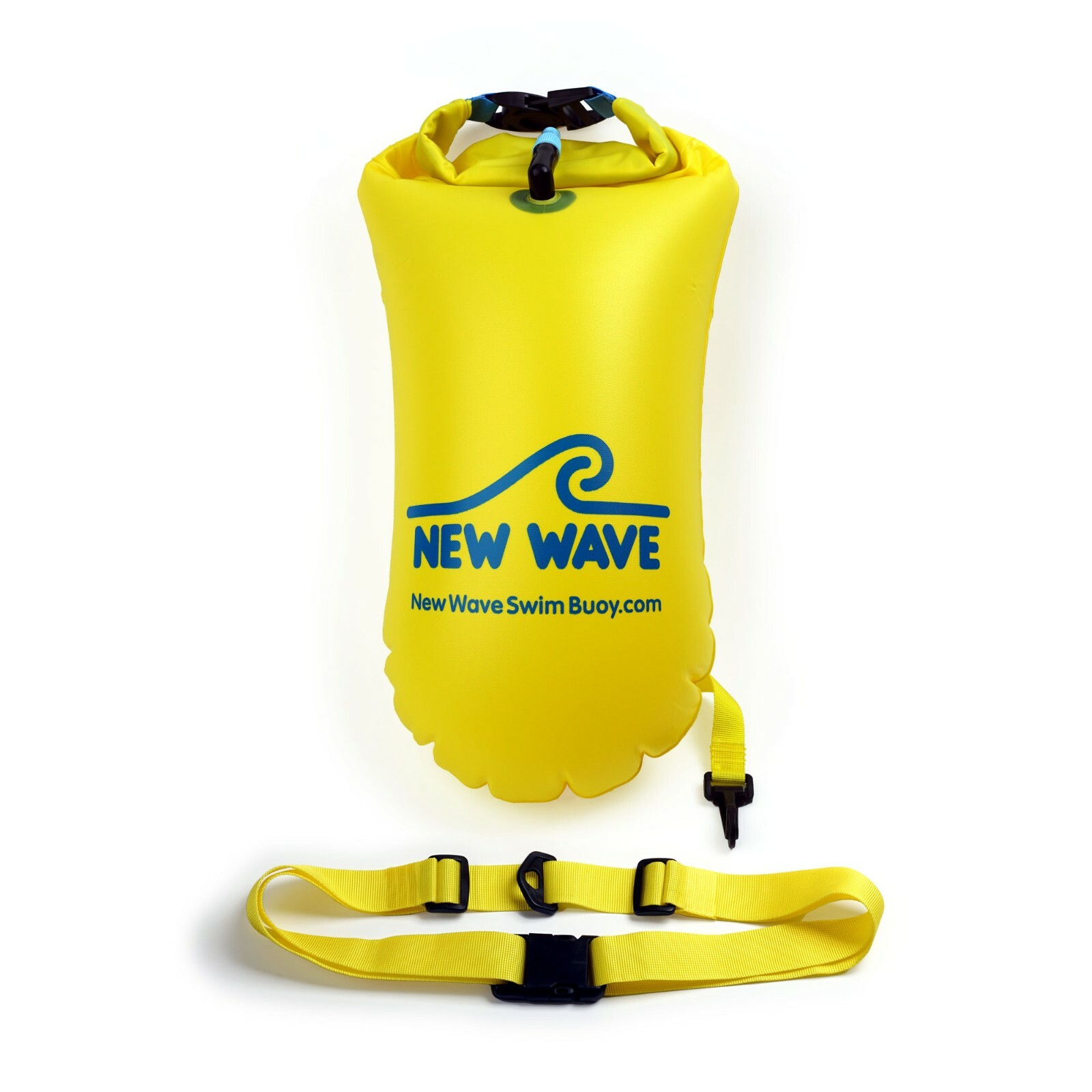 New Wave Swim Buoy – Swim Safety Float and Drybag – 15L PVC Yellow