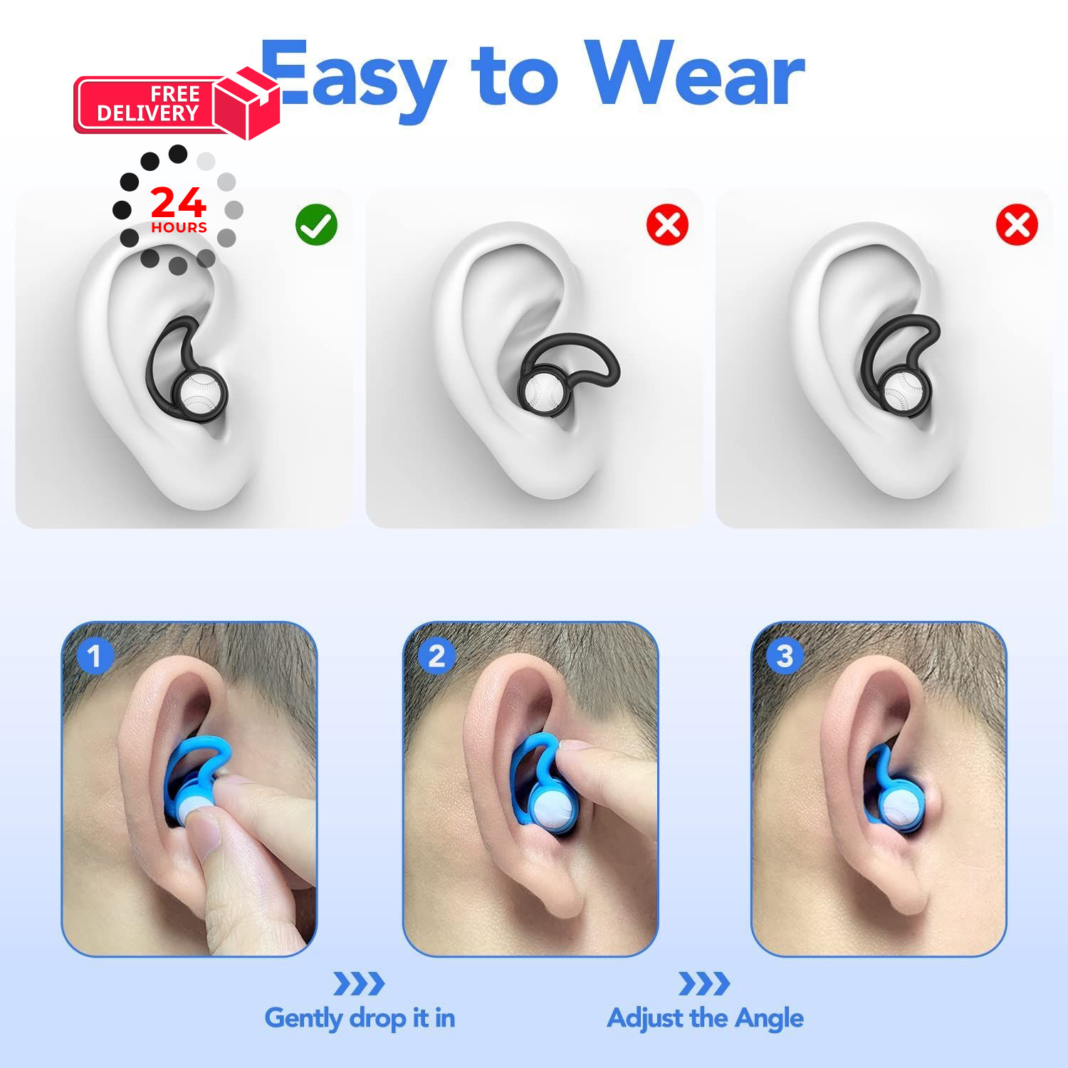 Swimming Ear Plugs Waterproof Earplugs – 3 1 pair (Pack of 3), Green, Black