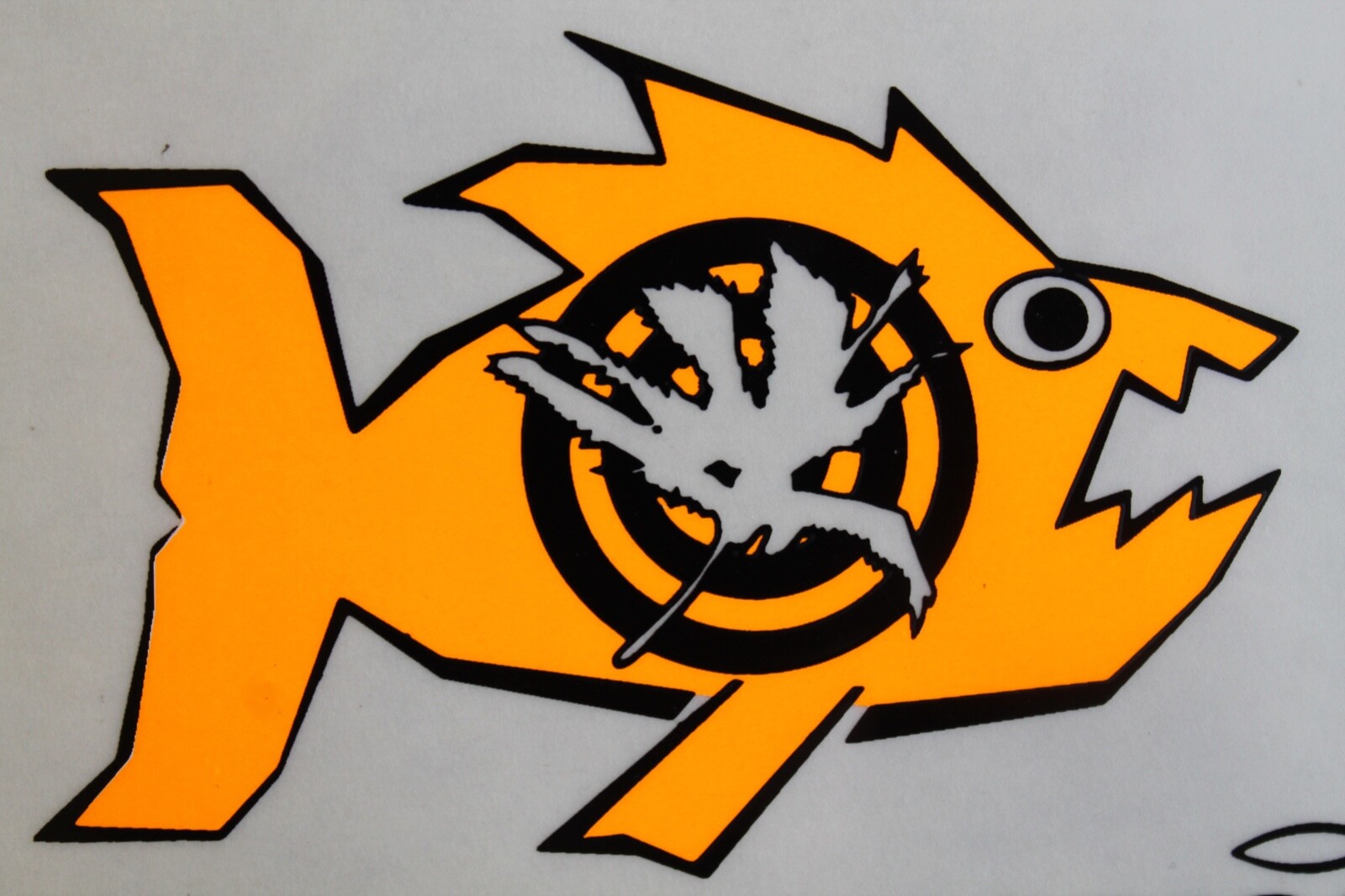 Island Classics Neon Fish Orange Hawaii OG Neon 80s V58B Vintage Surfing STICKER