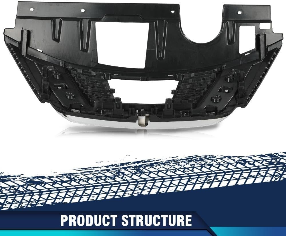Front Upper Bumper Grille Assembly, Compatible with Nissan Rogue 2017 2018 2019