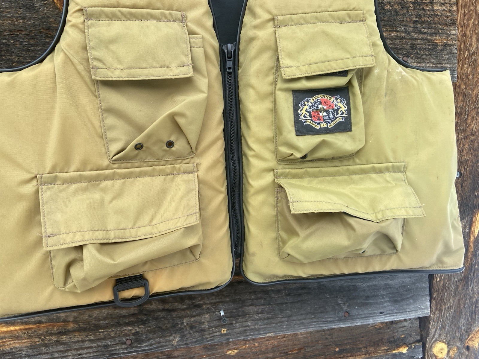 Vintage Stearns Life Jacket-Fishing Vest Tan Model 29-53 Size XXX Large Adult